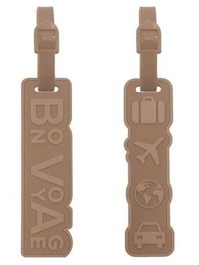 Tan Silicone Luggage Tag Duo mine by mytagalongs 🤎 NWT